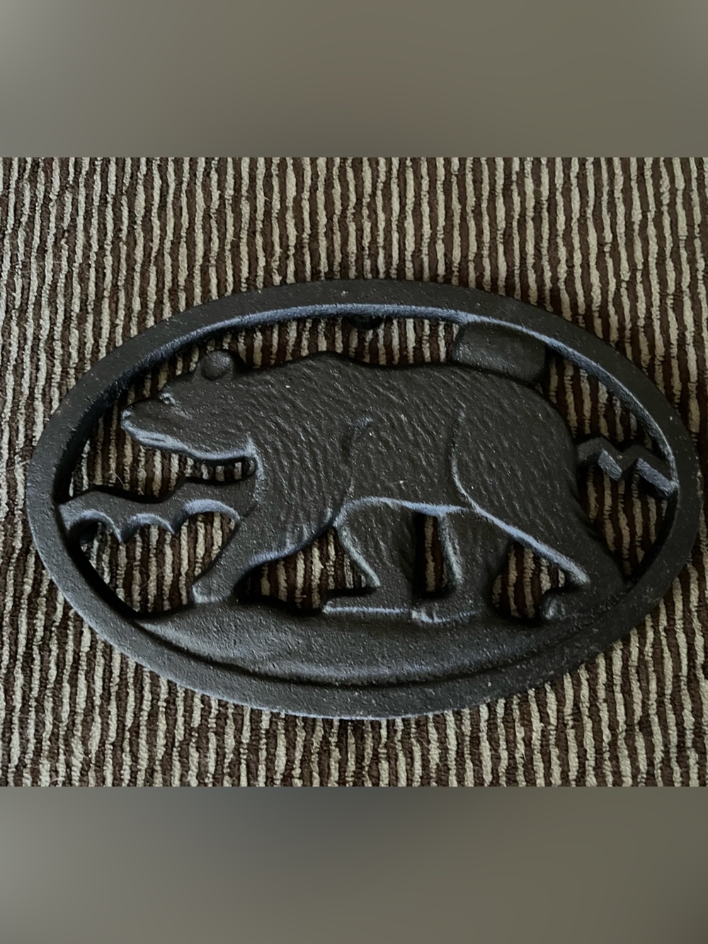 Cast Iron Bear Trivet - Black